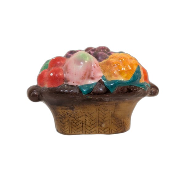 Vintage Salt and Pepper Shaker From Japan Two Sided Fruit Vegetable Basket - Picture 2 of 5